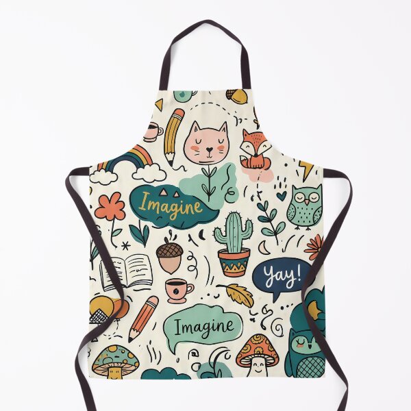 Item preview, 4 Whimsical Colorful Cute Doodle Character Seamless Pattern designed and sold by ART ATTACK ZONE.