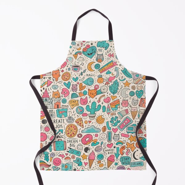 Item preview, 5 Whimsical Colorful Cute Doodle Character Seamless Pattern designed and sold by ART ATTACK ZONE.