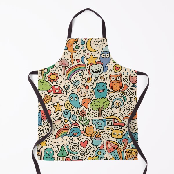 Item preview, 7 Whimsical Colorful Cute Doodle Character Seamless Pattern designed and sold by ART ATTACK ZONE.