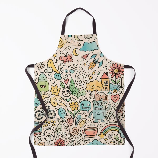 Item preview, 8 Whimsical Colorful Cute Doodle Character Seamless Pattern designed and sold by ART ATTACK ZONE.