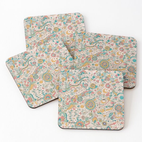 Item preview, 9 Whimsical Colorful Cute Doodle Character Seamless Pattern designed and sold by ART ATTACK ZONE.