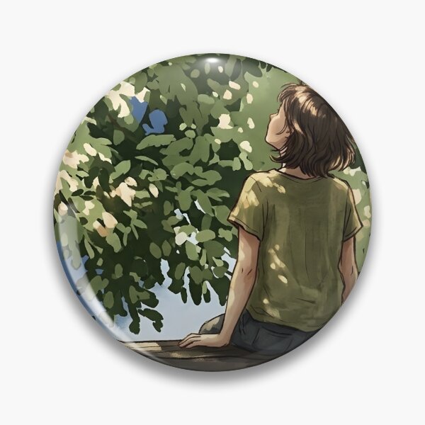 Item preview, Girl Under Tree Canopy – Anime Rooftop Art designed and sold by RkskArt.