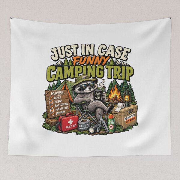 Item preview, Just in Case Funny Camping Trip designed and sold by Wear Sculpt.