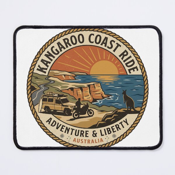 Item preview, Vintage Australia Road Trip kangaroo Coast Ride Badge designed and sold by RiderSpoon.