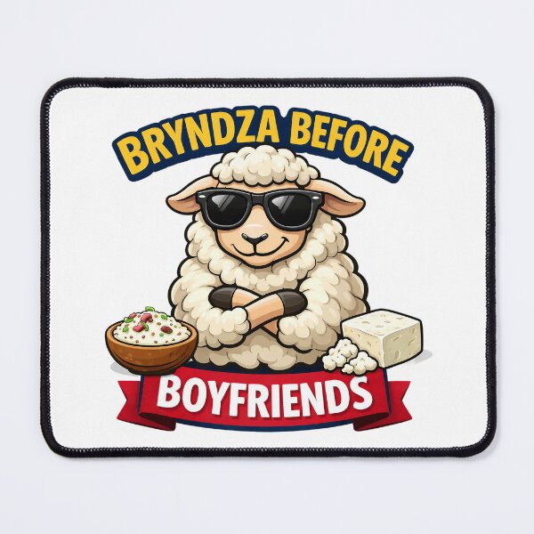 Item preview, Bryndza Before Boyfriends Funny Sheep Cheese Foodie Design. designed and sold by The-T-In-Retro.