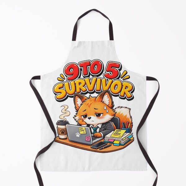 Item preview, 9 To 5 Survivor Cute Tired Fox Office Worker designed and sold by WearTheVibe Store.