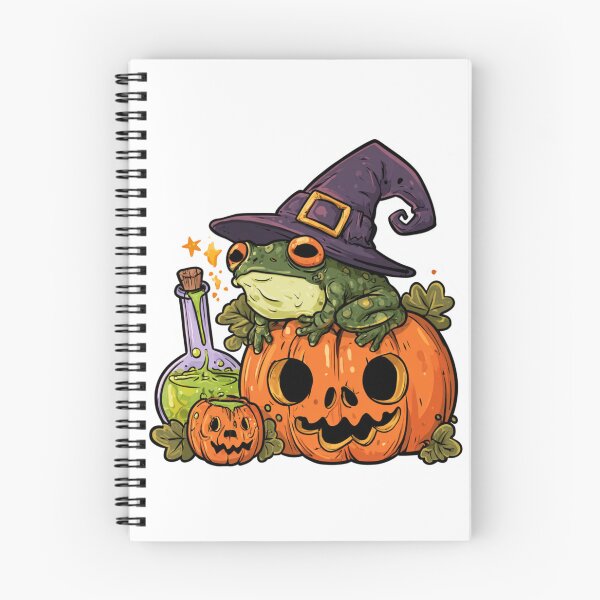 Item preview, Witchy Halloween Frog - Cute Frog on Pumpkin with Magic Potions designed and sold by AceEye.