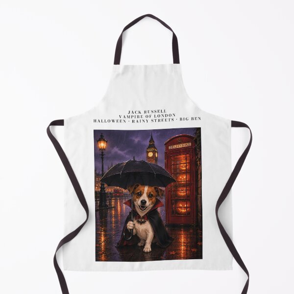 Item preview, Jack Russell dressed as a vampire in the rain with a black umbrella designed and sold by Nomad-Paws.