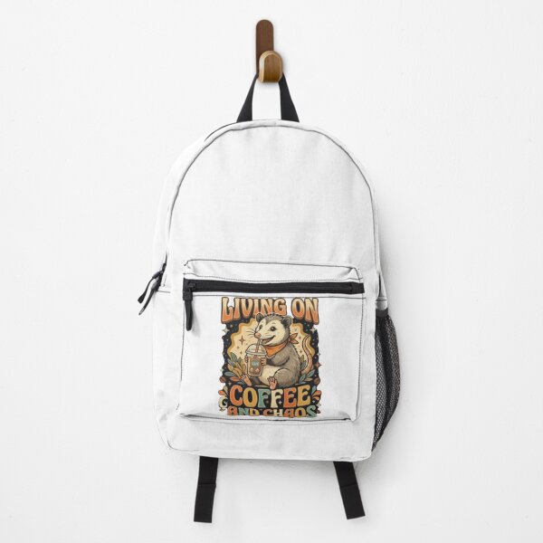 Item preview, Living On Coffee And Chaos Funny Opossum Retro 70s Gift designed and sold by DNBY.