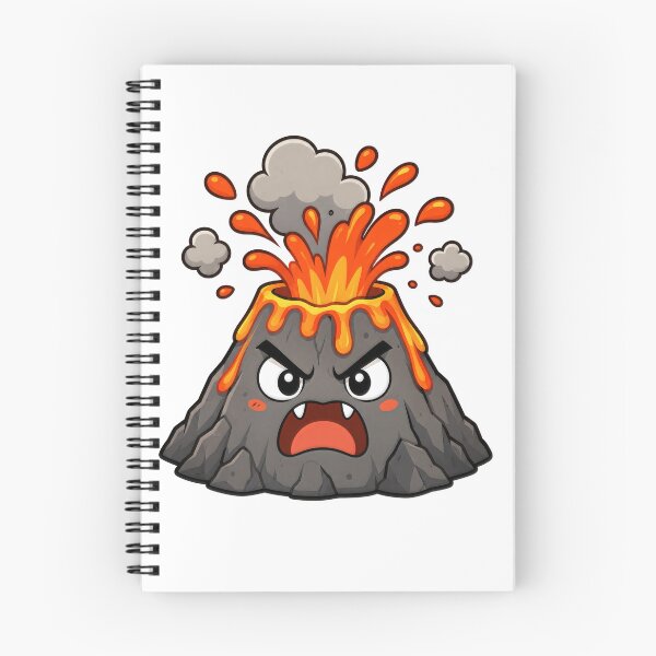 Item preview, Cute Angry Volcano Erupting with Fiery Lava designed and sold by RiderSpoon.