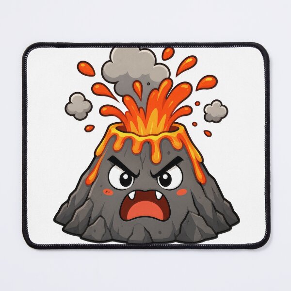 Item preview, Cute Angry Volcano Erupting with Fiery Lava designed and sold by RiderSpoon.