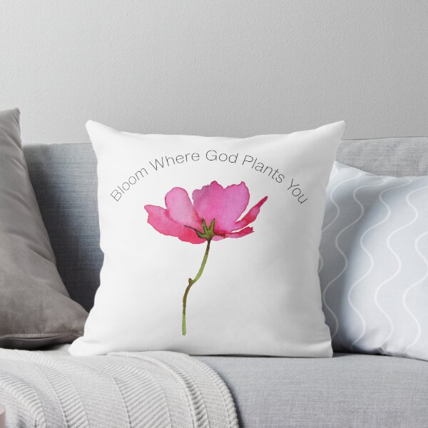 Item preview, Bloom Where God Plants You Pink Flower Christian Faith designed and sold by Sachie's Studio.