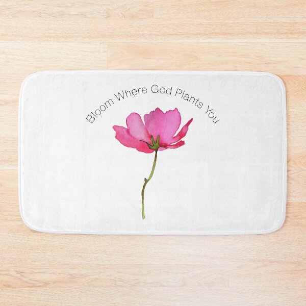 Item preview, Bloom Where God Plants You Pink Flower Christian Faith designed and sold by Sachie's Studio.
