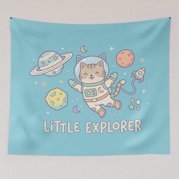 Item preview, Little Explorer Space Cat Astronaut Outer Space designed and sold by Amir Faysal.