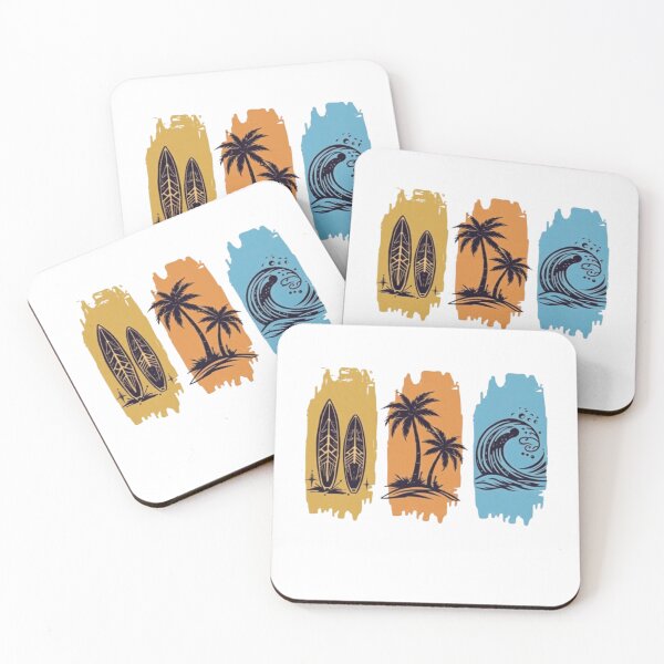 Item preview, Retro Surfing Beach Palm Trees Ocean Waves Design designed and sold by wecrea.