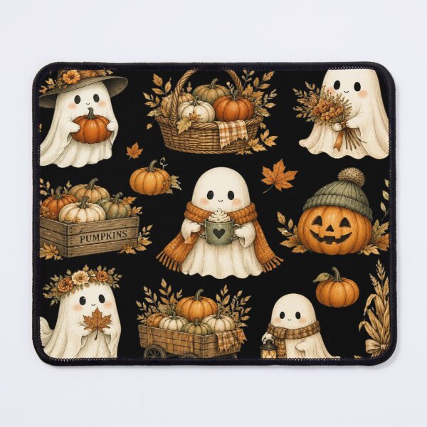 Item preview, Adorable autumn ghosts and vintage pumpkins designed and sold by BriSher.