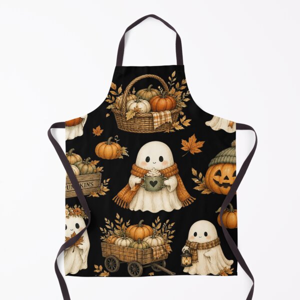Item preview, Adorable autumn ghosts and vintage pumpkins designed and sold by BriSher.