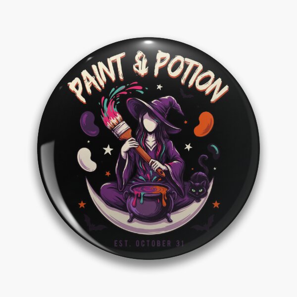 Item preview, Witch Artist Halloween T-Shirt | Paint & Potion Magic Cauldron Witchy Graphic Tee v17 designed and sold by DarylWelsh2024.