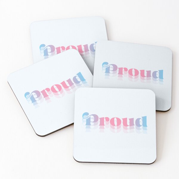 Item preview, Proud trans flag colours typography art | trans pride designed and sold by QuillPrints.