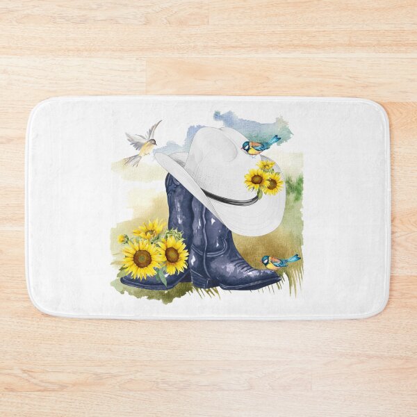 Item preview, Cowboy Boots, Sunflowers, Birds, & Meadow Background designed and sold by JeweledDesigns.