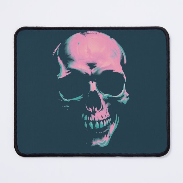 Item preview, Neon Vaporwave Skull - Pink and Teal Gothic Punk Art designed and sold by ERODED SELF.