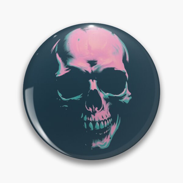 Item preview, Neon Vaporwave Skull - Pink and Teal Gothic Punk Art designed and sold by ERODED SELF.