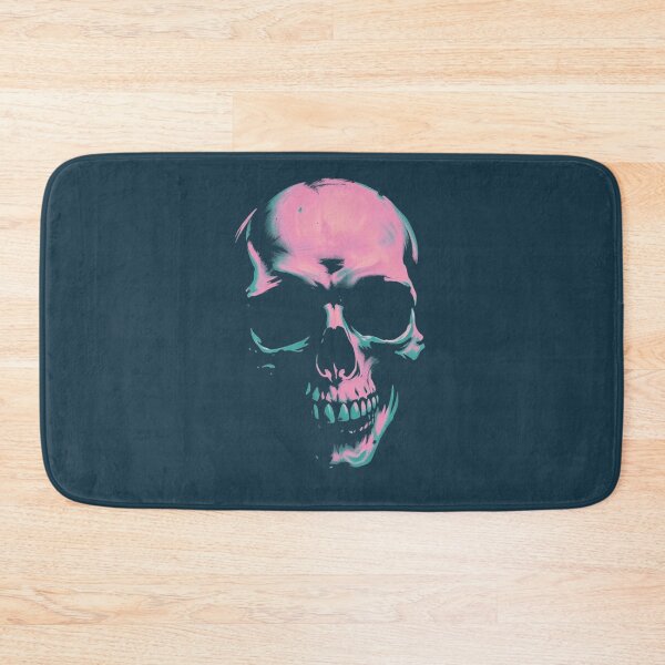 Item preview, Neon Vaporwave Skull - Pink and Teal Gothic Punk Art designed and sold by ERODED SELF.