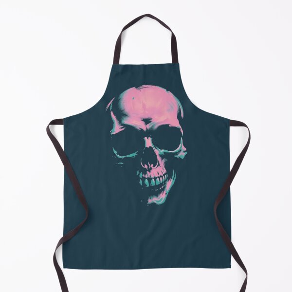 Item preview, Neon Vaporwave Skull - Pink and Teal Gothic Punk Art designed and sold by ERODED SELF.