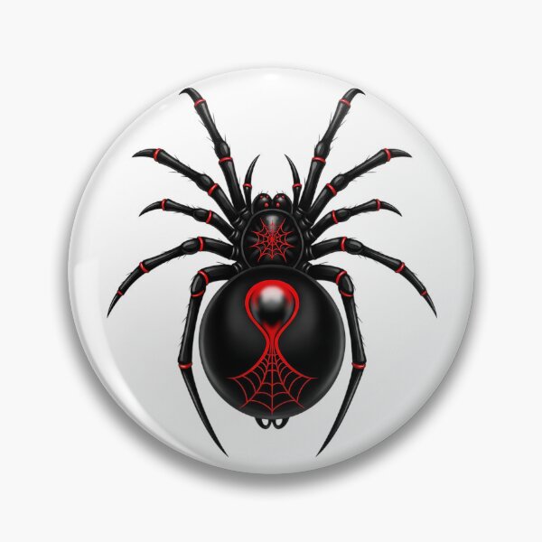 Item preview, Shiny black widow spider with red web pattern - Gothic vector art designed and sold by Polarisofficial.