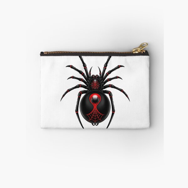 Item preview, Shiny black widow spider with red web pattern - Gothic vector art designed and sold by Polarisofficial.