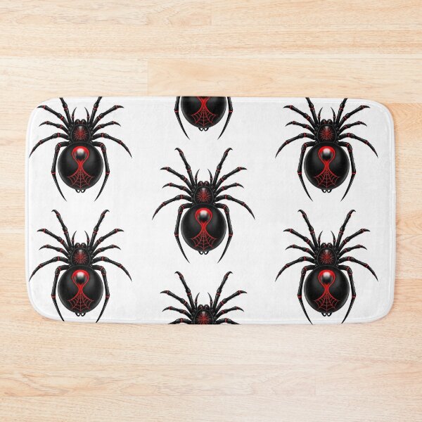 Item preview, Shiny black widow spider with red web pattern - Gothic vector art designed and sold by Polarisofficial.