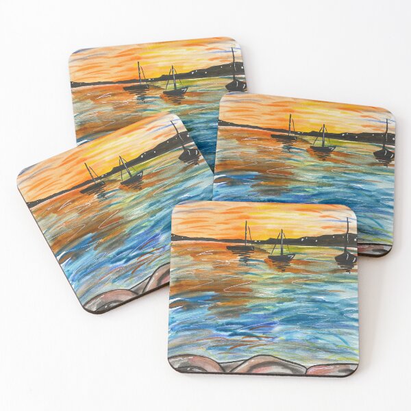 Item preview, Watercolor Boats Version 2 designed and sold by Stars and Vials.