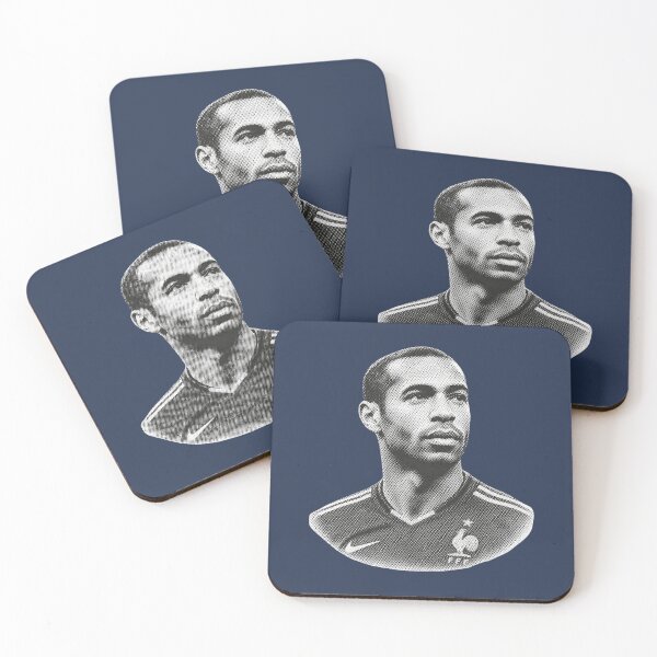 Item preview, Thierry Henry France Football Halftone Portrait | Retro Black and White Soccer Art designed and sold by FutureTraveller.