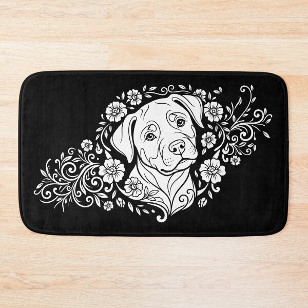 Item preview, Cute Rottweiler Puppy Floral Vector Stencil Art designed and sold by ZUMERI.