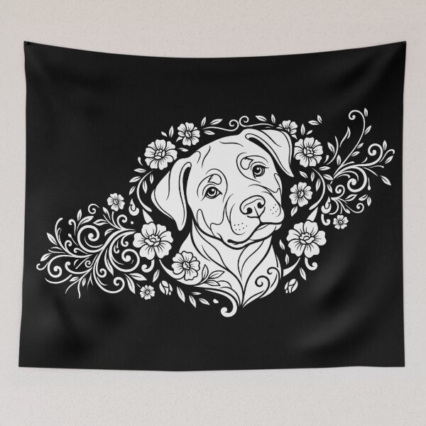 Item preview, Cute Rottweiler Puppy Floral Vector Stencil Art designed and sold by ZUMERI.
