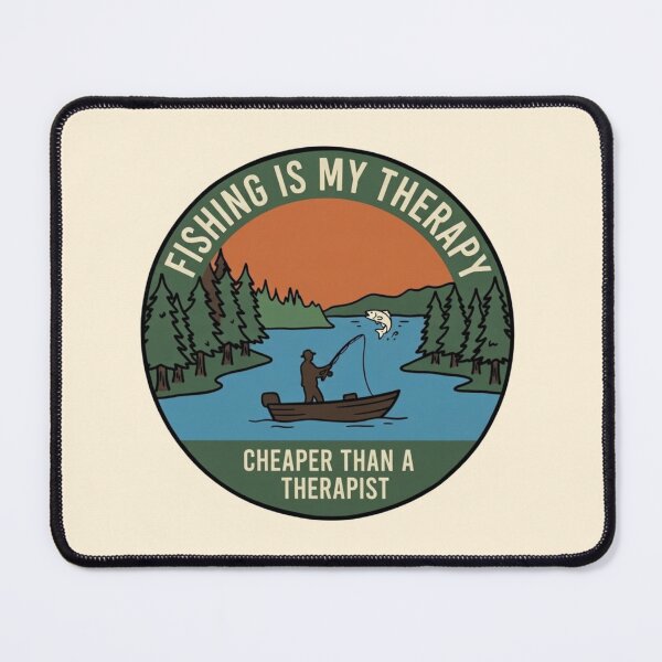 Item preview, Fishing Is My Therapy – Cheaper Than A Therapist Vintage Badge designed and sold by LuloCreative.