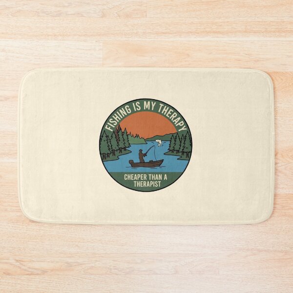 Item preview, Fishing Is My Therapy – Cheaper Than A Therapist Vintage Badge designed and sold by LuloCreative.