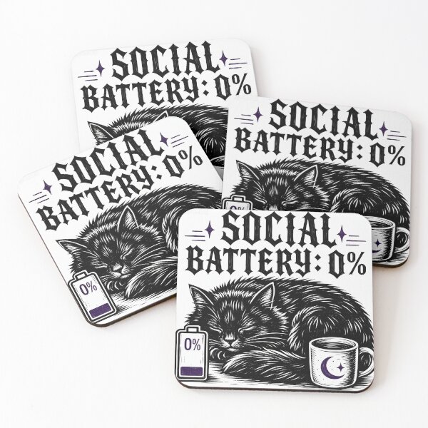 Item preview, SOCIAL BATTERY: 0% designed and sold by Lumiere Art.
