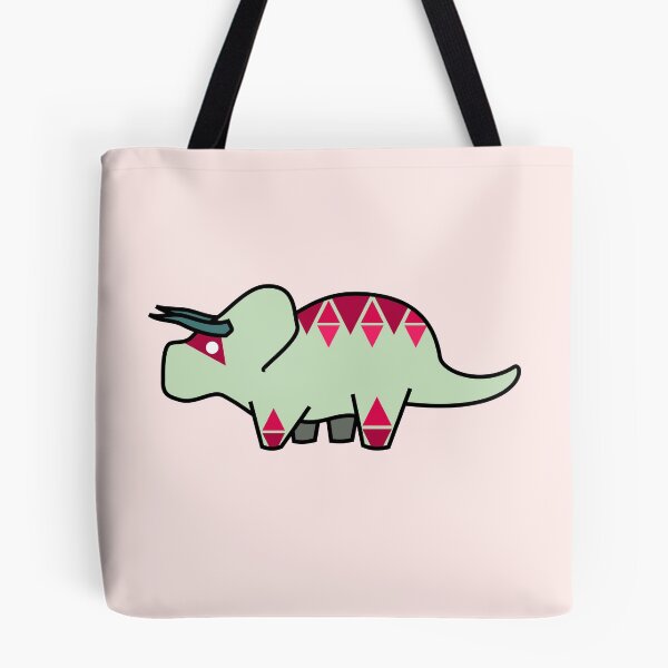 Item preview, Vibrant Magenta & Mint Nasutoceratops | High Contrast Geometric Dinosaur designed and sold by JayMakesTiktok.