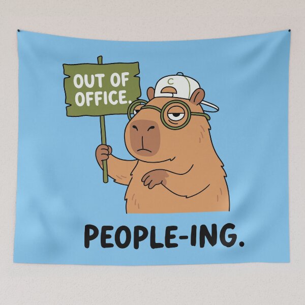 Item preview, Out Of Office People-ing Funny Capybara Introvert designed and sold by Amir Faysal.