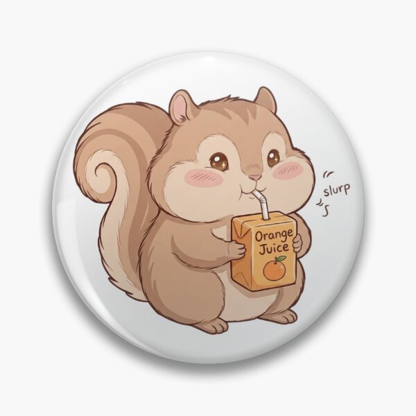 Item preview, Squirrel Drinking Orange Juice Kawaii Animal designed and sold by Be-aart-s.