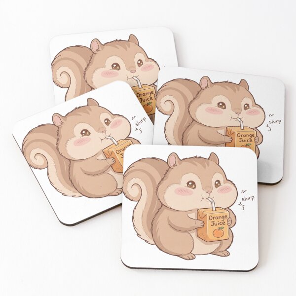 Item preview, Squirrel Drinking Orange Juice Kawaii Animal designed and sold by Be-aart-s.