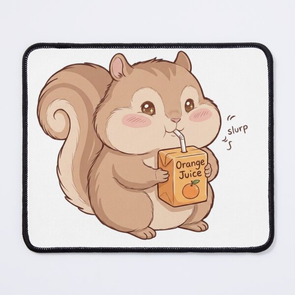 Item preview, Squirrel Drinking Orange Juice Kawaii Animal designed and sold by Be-aart-s.