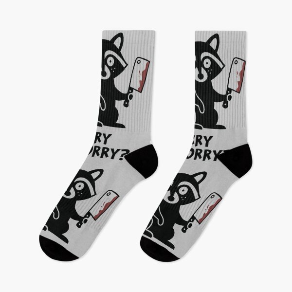 Item preview, Sorry Not Sorry Funny Raccoon Cleaver Dark Humor designed and sold by Amir Faysal.