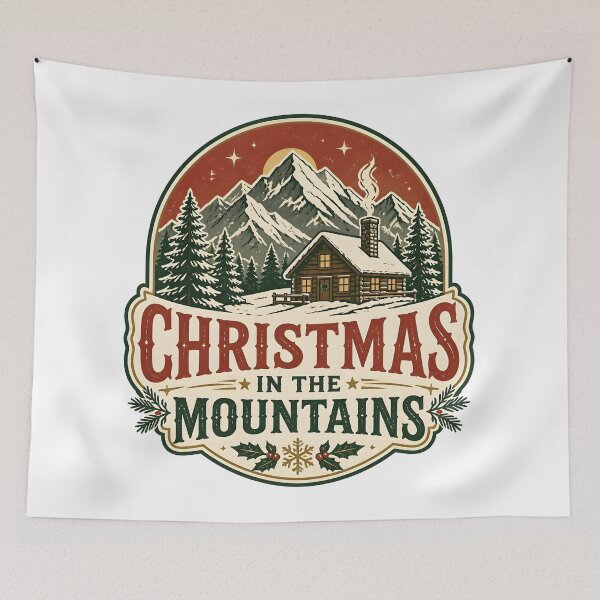 Item preview, Christmas In The Mountains Vintage Christmas Vacation Travel Gift designed and sold by LiviuGligoros.