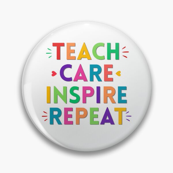 Item preview, Teach Care Inspire Repeat - Colorful Teacher Design designed and sold by MadeByMira.