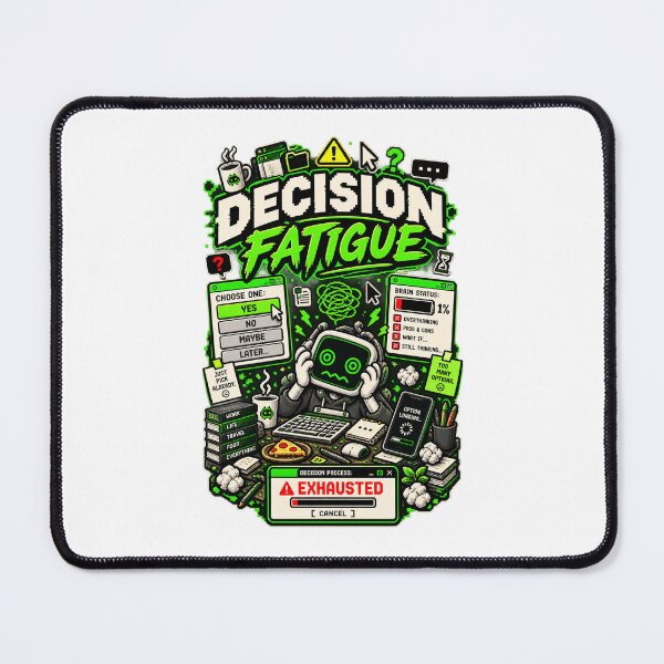 Item preview, Decision Fatigue – Retro Pixel Choice Overload Humor designed and sold by Mad Factory Designs.