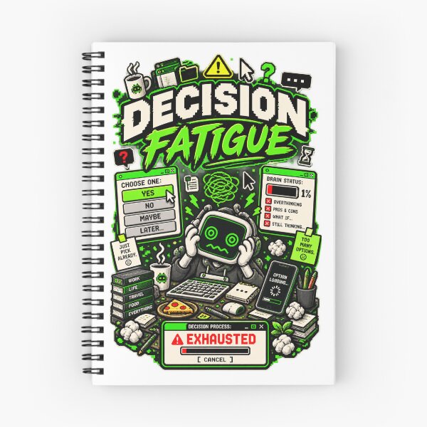 Item preview, Decision Fatigue – Retro Pixel Choice Overload Humor designed and sold by Mad Factory Designs.