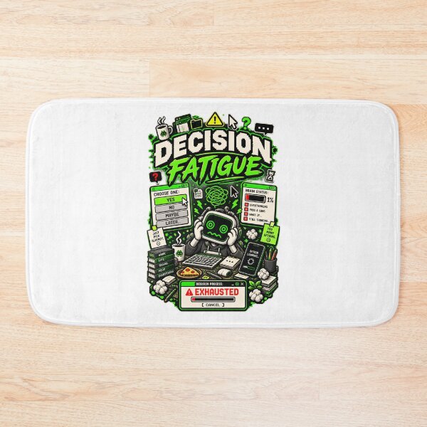 Item preview, Decision Fatigue – Retro Pixel Choice Overload Humor designed and sold by Mad Factory Designs.