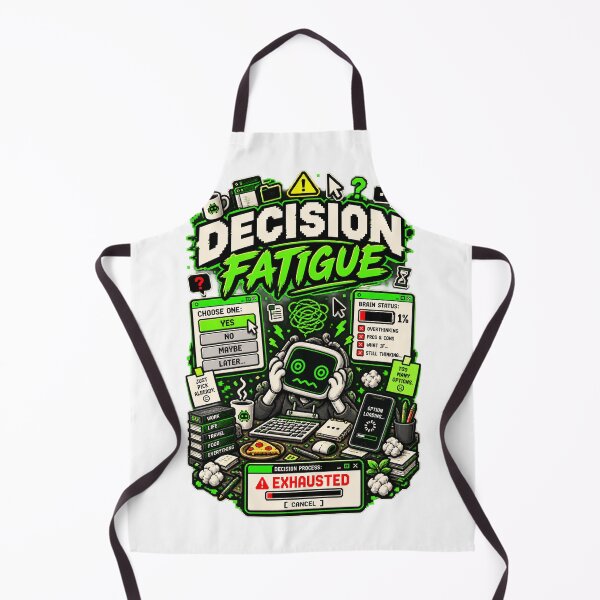 Item preview, Decision Fatigue – Retro Pixel Choice Overload Humor designed and sold by Mad Factory Designs.